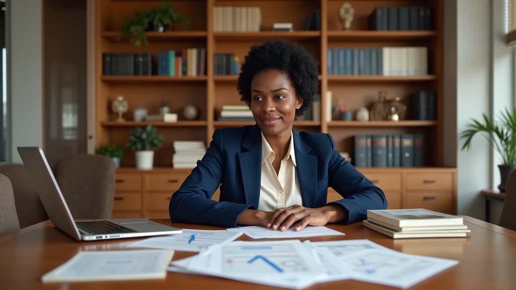 Physician life care planner reviewing medical records and legal documents in professional medical-legal consulting office