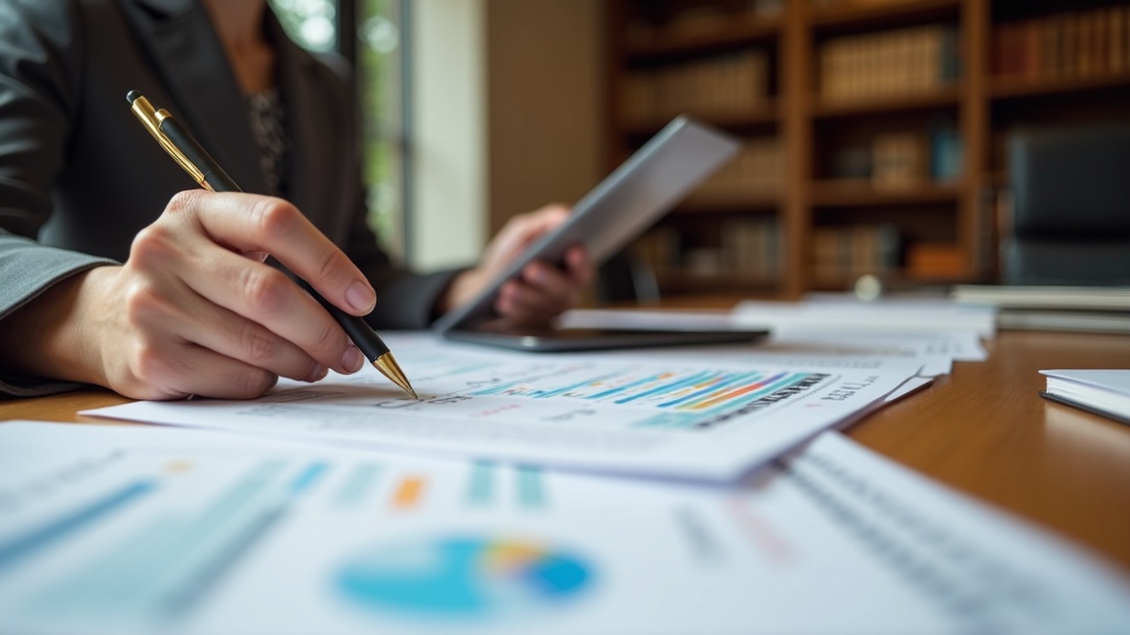 Physiatrist reviewing spinal cord injury rehabilitation facility medical records in professional consultation office