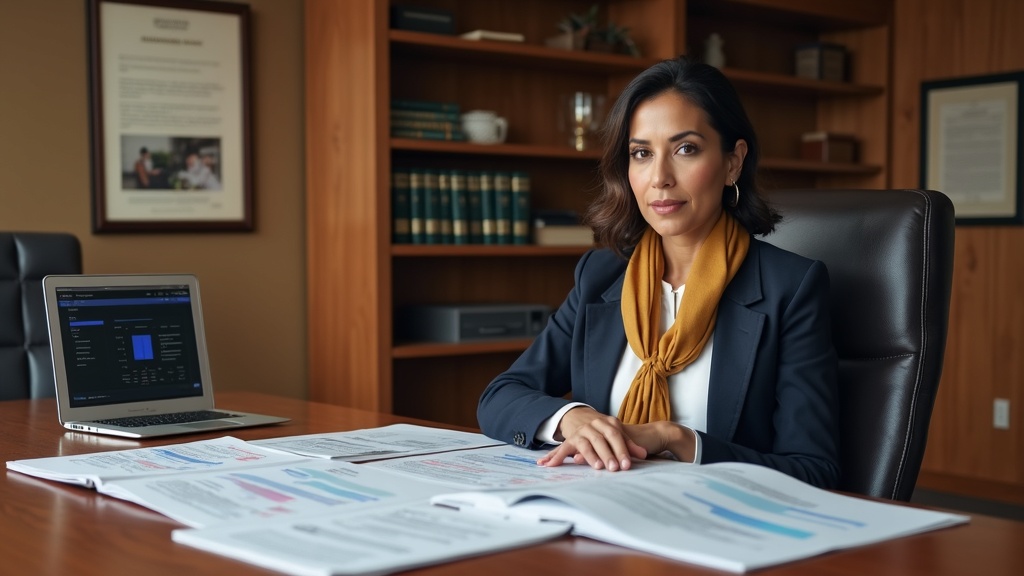 Physiatrist reviewing life care plan critique documents in professional medical-legal office with medical texts
