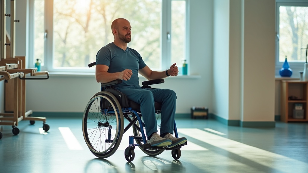 Rehabilitation specialist reviewing long-term care documentation for a catastrophic injury case